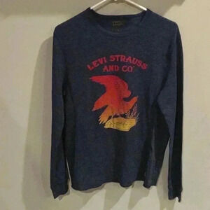 Levi Strauss navy blue long sleeve shirt‎ mens medium